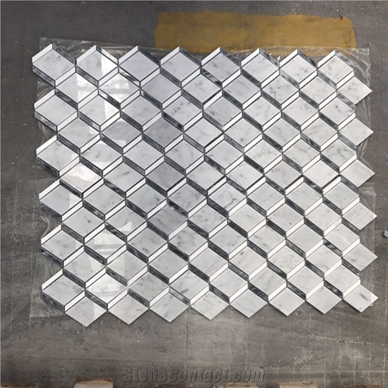 Italian Bianco White Marble Mosaic Pattern,Wall Decoration Tiles