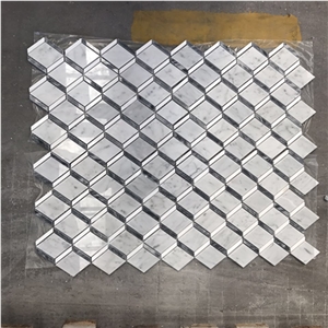 Italian Bianco White Marble Mosaic Pattern,Wall Decoration Tiles
