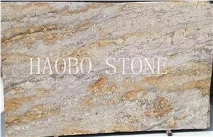 China Factory Best Price Good Service Natural Stone Quarry Wholesale Exotic River Gold Granite Slab with Iso9001