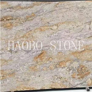 China Factory Best Price Good Service Natural Stone Quarry Wholesale Exotic River Gold Granite Slab with Iso9001