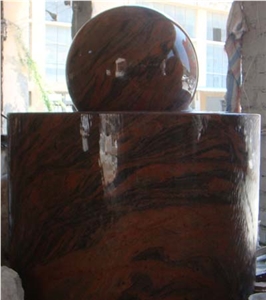 China Factory Direct Maple Red G562 Granite Garden Rolling Sphere Fountain, Exterior Floating Ball Water Fountain