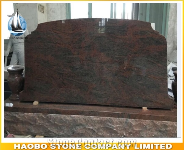 High Quality China Simple Style Twilight Red Granite Memorial Vases for Graves,Custom Unique Cemetery Headstones,Monument Slabs,Cheap Tombstone Price