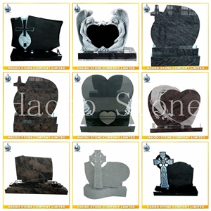 High Quality Good Price Natural Quarry Stone Customized Size Haobo China Factory Beautiful Carved Tree India Mist Granite Headstone Designs for Sale