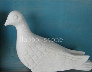 High Quality Natural Stone Factory Haobo China Good Price Outdoor&Garden Small Animal Decoration Sculpture for Sale Life-Size Granite Pigeon Statue