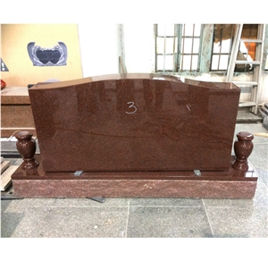 Indian Red Granite Serp Top Cemetery Headstones,Upright Monuments,Cremation Grave Markers, Family Memorials, Polished Gravestones, American Tombstones