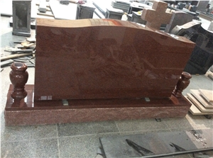 Indian Red Granite Serp Top Cemetery Headstones,Upright Monuments,Cremation Grave Markers, Family Memorials, Polished Gravestones, American Tombstones