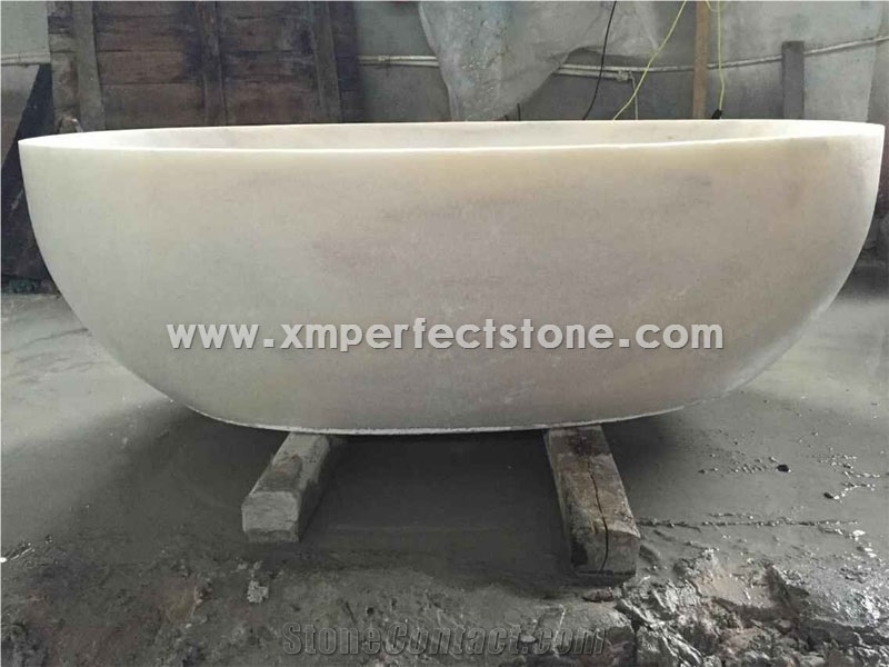Bianco Statuario White Marble for Luxury Bath Tub,White Oval Natural Stone Bathtub