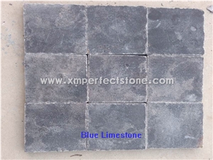 China Blue Limestone Paving Slabs & Tiles, Cobble Stone