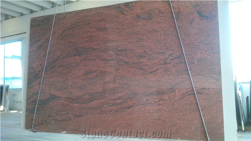 Red Multicolor Granite Slabs, Multicolor Red Granite