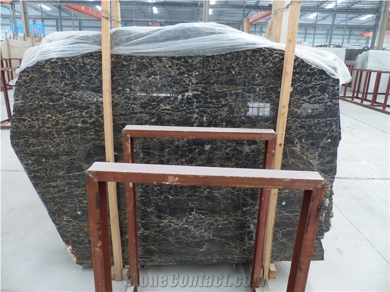 Chinese Portoro Chinese Nero Portoro Marble Tiles & Slabs Polished Cut to Size for Flooring Tiles, Wall Cladding, Slab for Counter Tops, Vanity Tops
