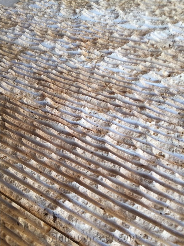 Rough Textured Classic Denizli Wall Tiles, Classic Travertine Chiselled Wall Tile, Waterfall Tile, Lansdcape Stone