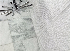 Rough Textured Mugla White Marble Wall Tiles, White Sparkly Marble Chiselled Wall Tile, Waterfall Tile, Lansdcape Stone