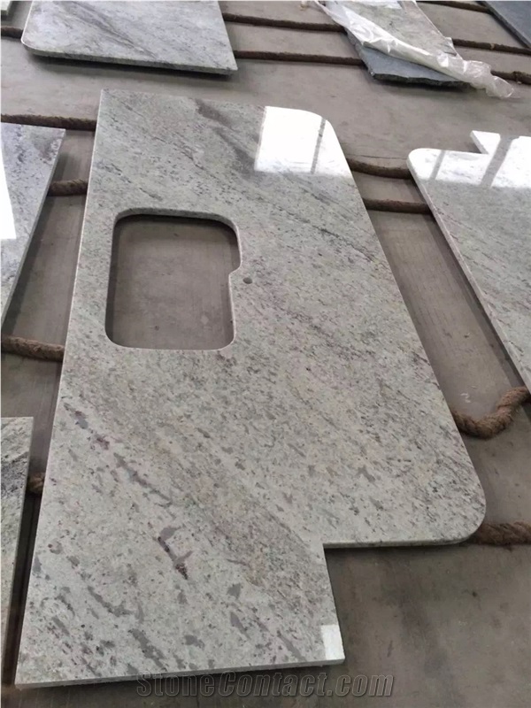 Brazil Granite Countertops-Galaxy White Vanity Tops for Kitchen, Island Worktops in Stadnard Size, High Polished Good Edges Finished Factory