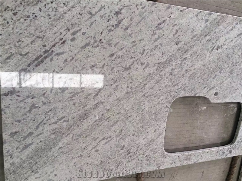 Brazil Granite Countertops-Galaxy White Vanity Tops for Kitchen, Island Worktops in Stadnard Size, High Polished Good Edges Finished Factory