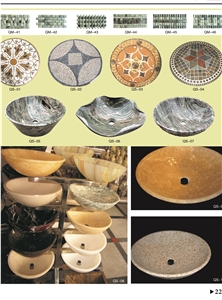 China Gray Marble Sinks & Basins, Grey Marble Basins-Sandstone Basic-Round Bath-Onxy Design 40xh15cm Pol