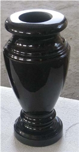 Granite Vase-Granite Lantern for Cemetery in Round Shape, High Polished Degree, Marble Vase, Urn for Cremation Works, Monumental Lanterrns Funeral