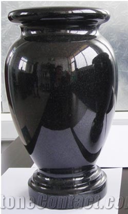 Granite Vase-Granite Lantern for Cemetery in Round Shape, High Polished Degree, Marble Vase, Urn for Cremation Works, Monumental Lanterrns Funeral