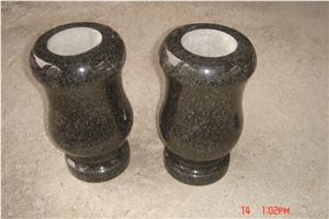 Granite Vase-Granite Lantern for Cemetery in Round Shape, High Polished Degree, Marble Vase, Urn for Cremation Works, Monumental Lanterrns Funeral