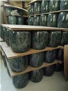 Marble Urn-Onxy Creamtion-Round Urns-Creamtorium Accesseries, Funeral Urn for Ashes-Green Marble Round Urn