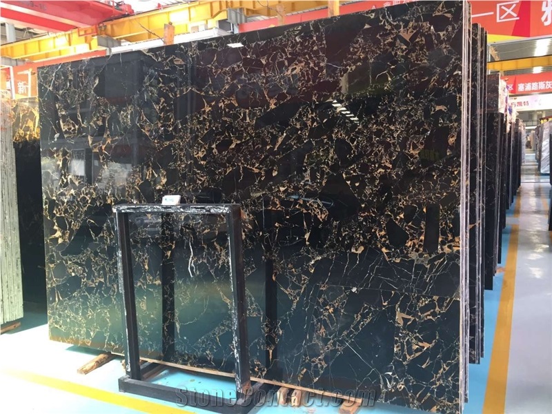 Nero Emperodor , Portopo Athen Black Golden Marble Slabs, China Brown River in 18mm Polished Surface, Portopro