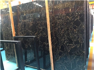 Nero Emperodor , Portopo Athen Black Golden Marble Slabs, China Brown River in 18mm Polished Surface, Portopro