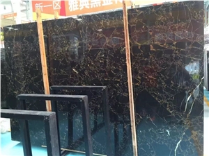 Nero Emperodor , Portopo Athen Black Golden Marble Slabs, China Brown River in 18mm Polished Surface, Portopro