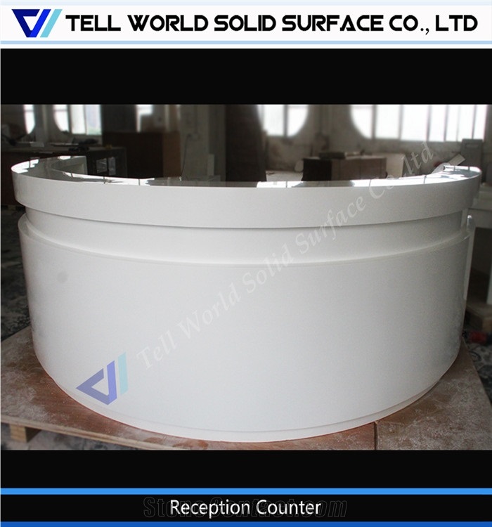 Acrylic Solid Surface Large Round Type Bank/Hotel Cash Counter