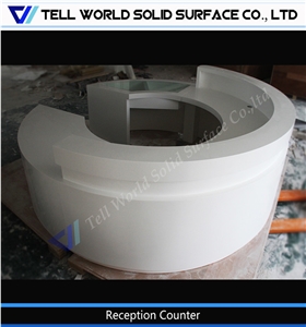 Acrylic Solid Surface Large Round Type Bank/Hotel Cash Counter