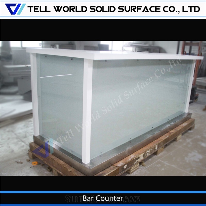 Artificial Marble Stone Luotuotai Led Color Changing Bar Counter Design