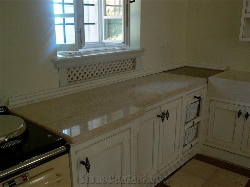 Ebur Limestone Countertops, Honed-Polished
