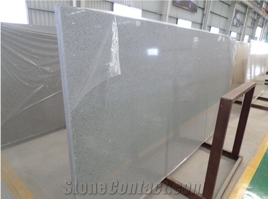 Grey Galaxy Quartz Stone Slabs Polished Surface