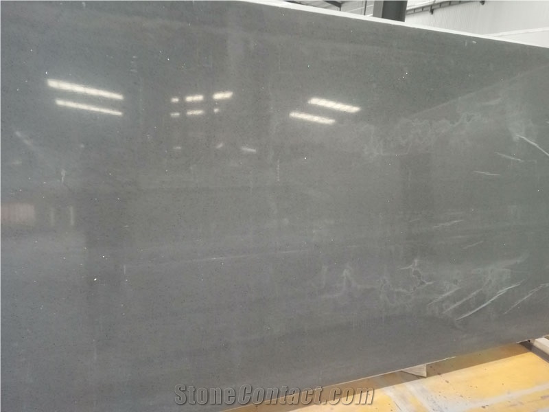 Grey Galaxy Quartz Stone Slabs Polished Surface