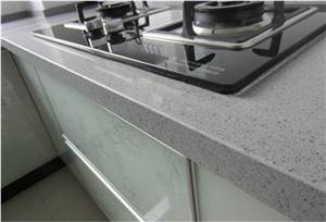 Grey Galaxy Quartz Stone Slabs Polished Surface