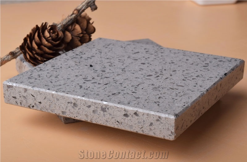 Grey Galaxy Quartz Stone Slabs Polished Surface