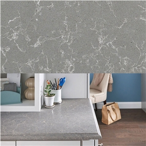 Grey Quartz Stone for Sale with Veined Movement and Random Pattern