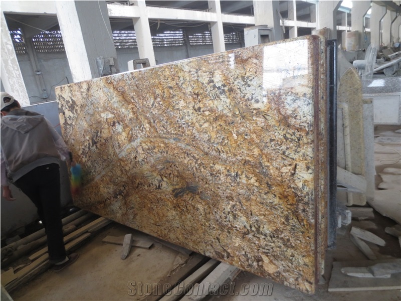 Chocolate Gold Kitchen Countertops, Island, Prefabricated Countertops