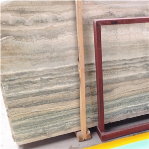 Italy Blue Color Travertine Marble Blue Vein Travertine Ocean Blue Travertine 2cm Big Slabs