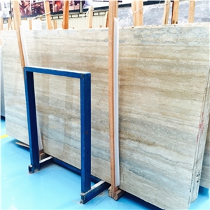 Italy Blue Color Travertine Marble Blue Vein Travertine Ocean Blue Travertine 2cm Big Slabs