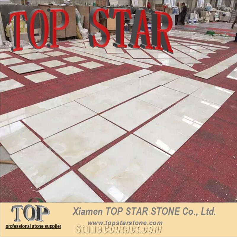 Polished Backlit Onyx Slabs, Naghadeh White Onyx Slab, Persian White Onyx Big Slabs,Snow White Onix Onice Slab,Gold White Onix Slab