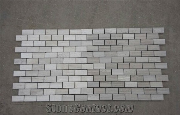 Beige Mosaic Tiles, Tumbled Brick Strip Brick Mosaics,Split Face Mosaic Pattern for Wall Floor, Nature Slit Stone Pebble Chipped Linear Strips