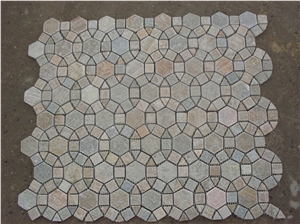 Beige Mosaic Tiles, Tumbled Brick Strip Brick Mosaics,Split Face Mosaic Pattern for Wall Floor, Nature Slit Stone Pebble Chipped Linear Strips