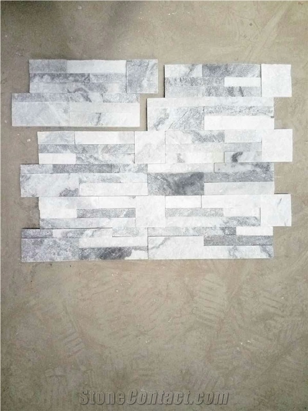 Cloudy Grey Marble Culture Stone, Wall Cladding , Stone Wall Decor, Exposed Wall Stone , Flexible Stone Veneer