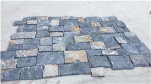 Dark Colors Natural Small Random Slate, Flagstone Paving Driveway, Walling and Flooring Slate Tile, Flagstone Wall, Paving for Garden Paving