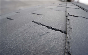 Rectangular Black Slate Roofing Tile, Sides Natural Split and Cut , with Pre-Drilled Holes,Honed Surface and Natural Surface, Black Slate Roof Tiles .
