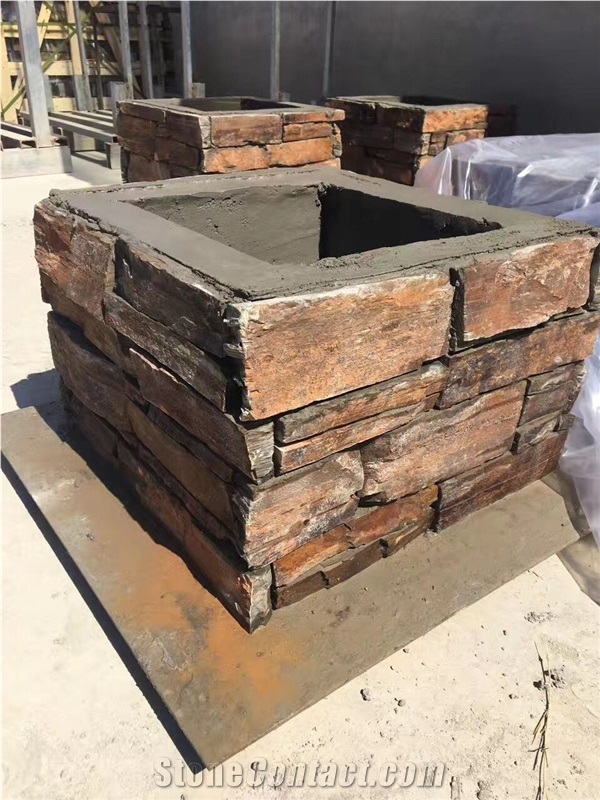 Rough Rusty Slate Stone , Slate Fireplaces, Natural Slate Wall Stone and Ledge Culture Stone , Corner Stone , Building Stone , Ledge Stone Fireplace