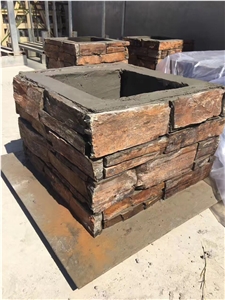Rough Rusty Slate Stone , Slate Fireplaces, Natural Slate Wall Stone and Ledge Culture Stone , Corner Stone , Building Stone , Ledge Stone Fireplace