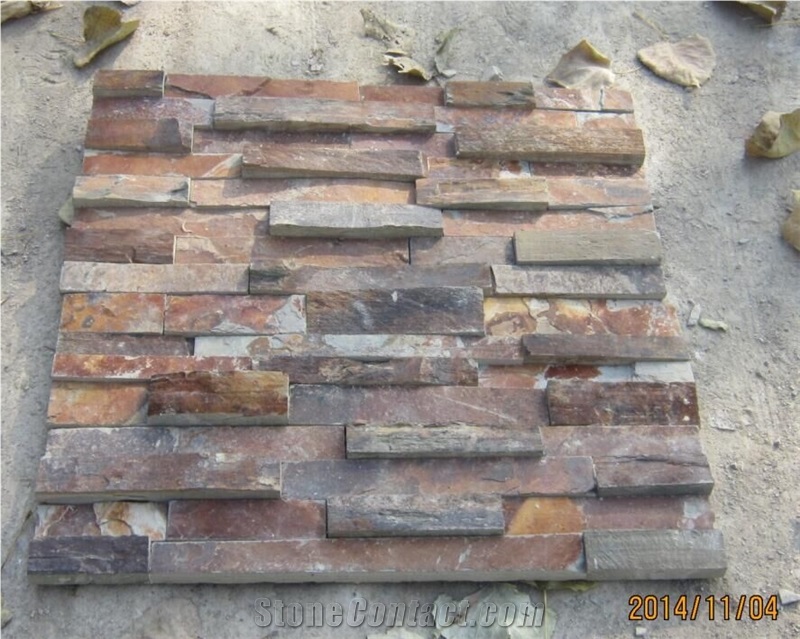 Rough Rusty Slate Stone , Slate Fireplaces, Natural Slate Wall Stone and Ledge Culture Stone , Corner Stone , Building Stone , Ledge Stone Fireplace