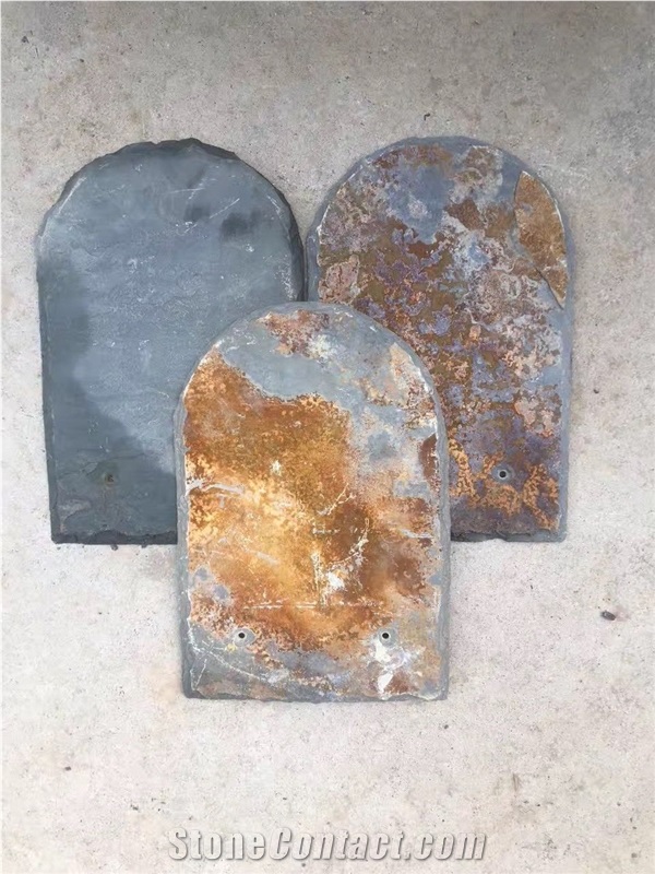 Rusty and Black Slate Roofing Tile Mix Colors Square Shape/Slate Roofing Tiles/Black Slate Roof Tiles/Roof Covering and Coating/Natural Stone