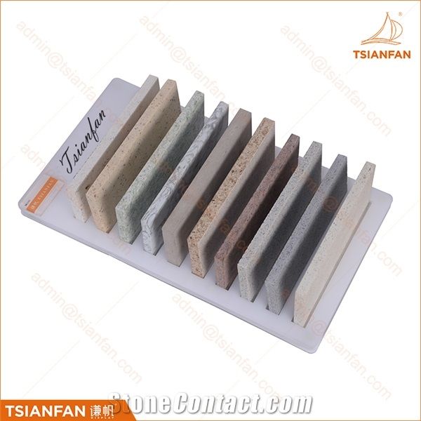 Quartz Stone Acrylic Counter Top Display Rack