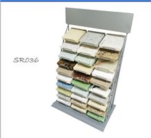 Sr023 Quartz Tile Display Table Rack for Showro0om with Logo Printed